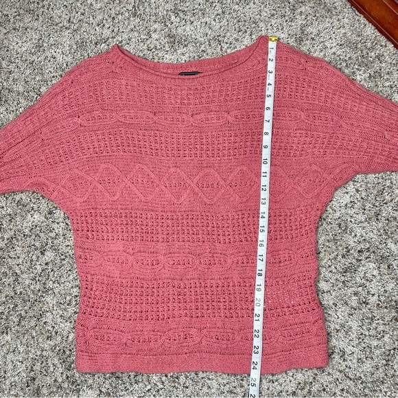 Abercrombie & Fitch Mauve Pink Mixed Open Knit Long Sleeve Sweater Small - Picture 9 of 9